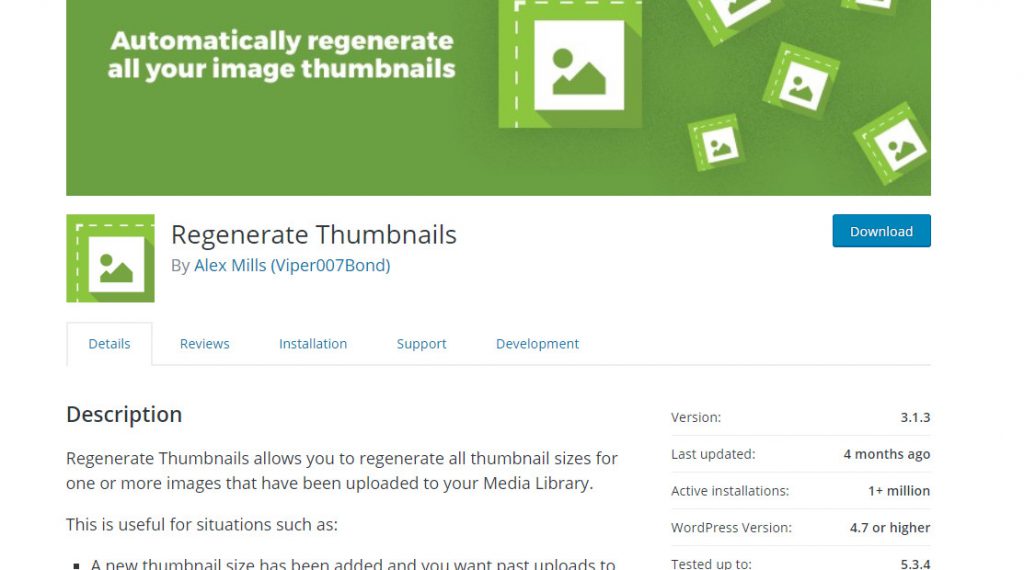 استفاده از افزونه بازسازی تصاویر بندانگشتی افزونه Regenerate Thumbnails 